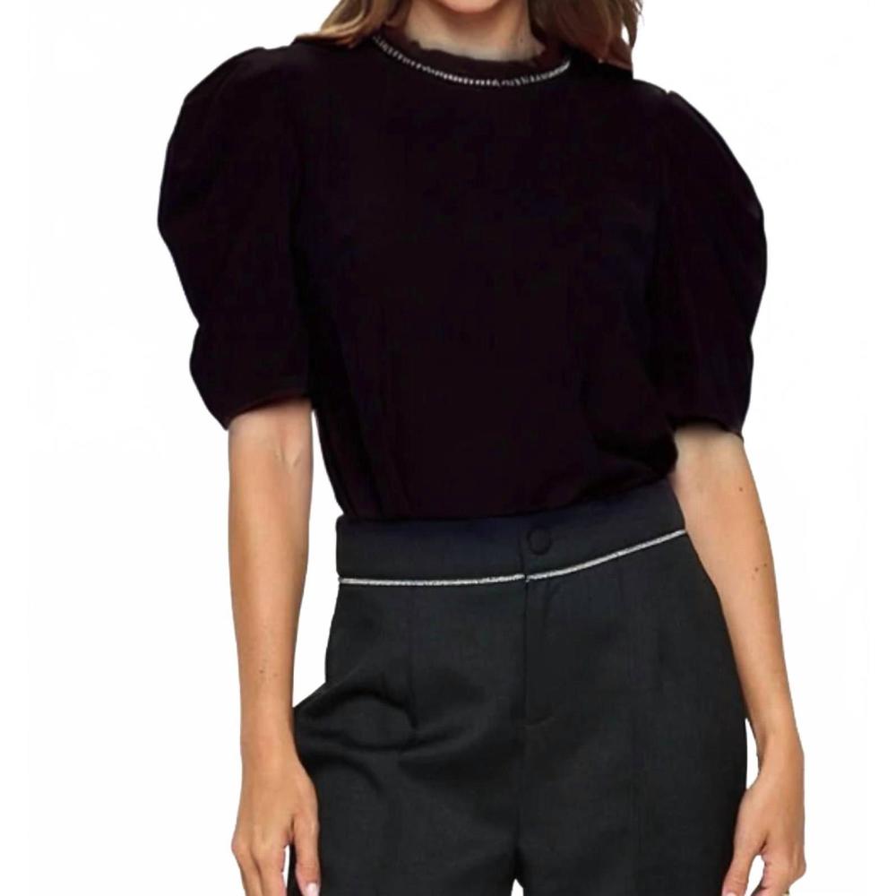 NEW EVERLYNN nicole embellished neck top in black